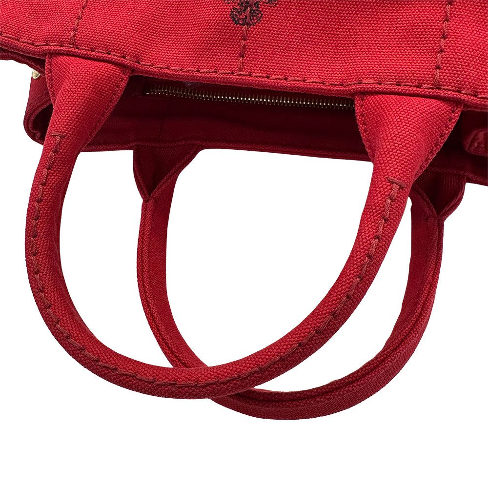 Prada 2-Way Shoulder Bag Canvas Canapa Red — view 6