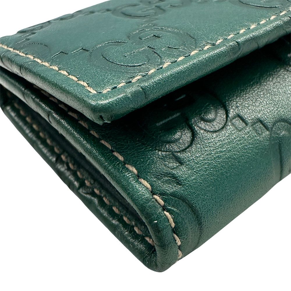 Gucci Key Case Guccissima Leather Green 6 Row Holder — view 6