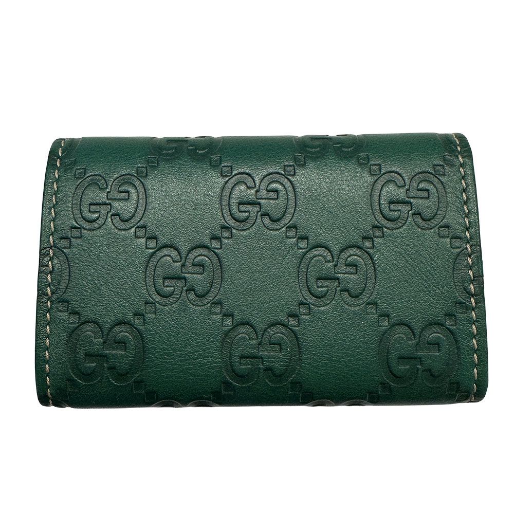 Gucci Key Case Guccissima Leather Green 6 Row Holder — view 2