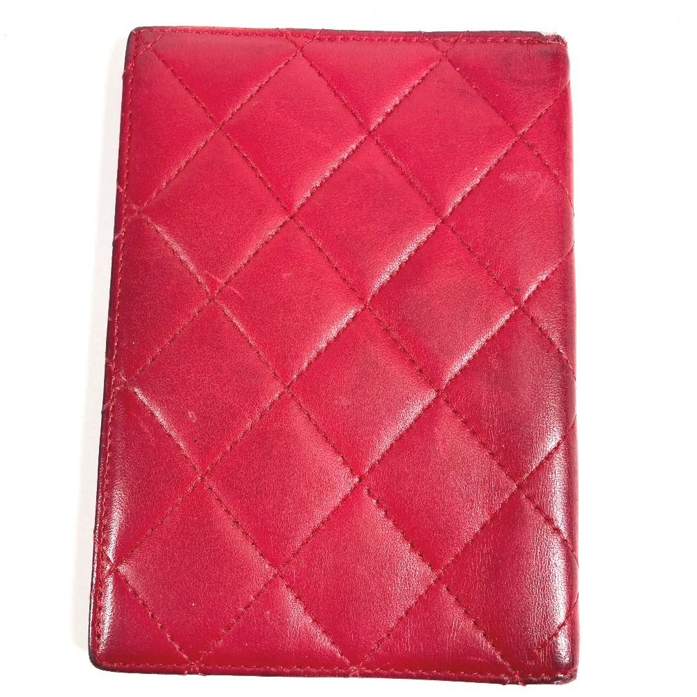 Chanel Passport Case CC Coco Mark Logo Matelasse Quilted Lambskin Red — view 2