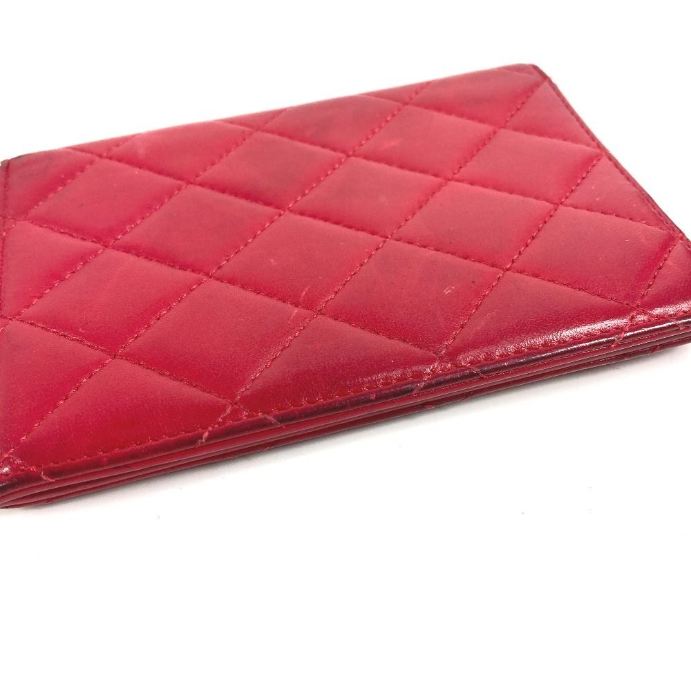 Chanel Passport Case CC Coco Mark Logo Matelasse Quilted Lambskin Red — view 5