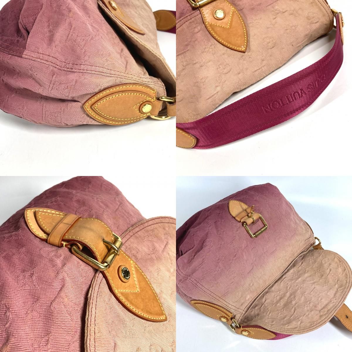 Louis Vuitton Shoulder Bag Sunray Monogram Denim Canvas Rouge Fauvist Pink — view 7