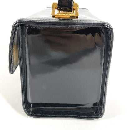 Versace Handbag Sunburst Logo Vanity Bag Patent Leather Black — view 2
