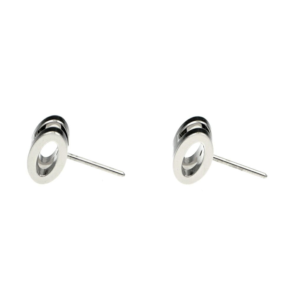 Hermes Earrings Pop Mini Pair Black Silver — view 5