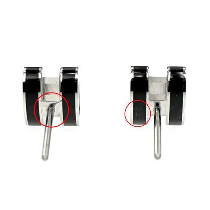 Hermes Earrings Pop Mini Pair Black Silver — view 6