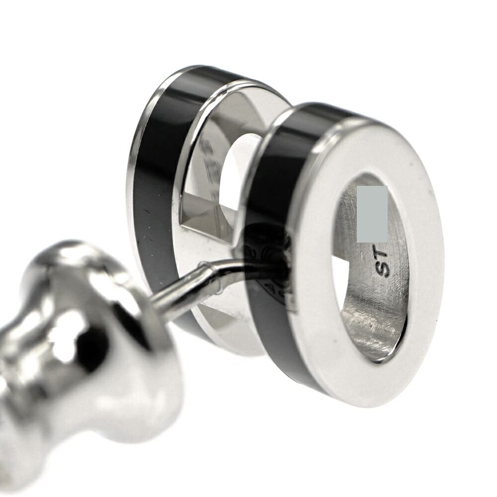 Hermes Earrings Pop Mini Pair Black Silver — view 7