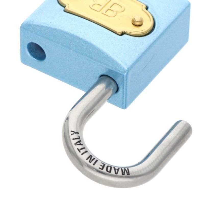 Balenciaga BB Logo Padlock Charm Blue Keychain — view 3