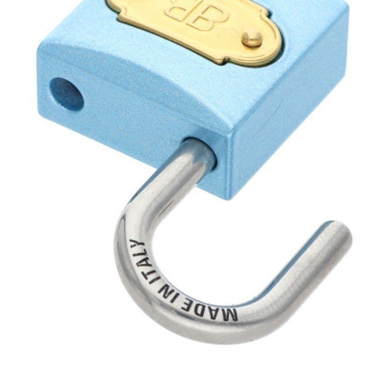 Balenciaga BB Logo Padlock Charm Blue Keychain — view 3