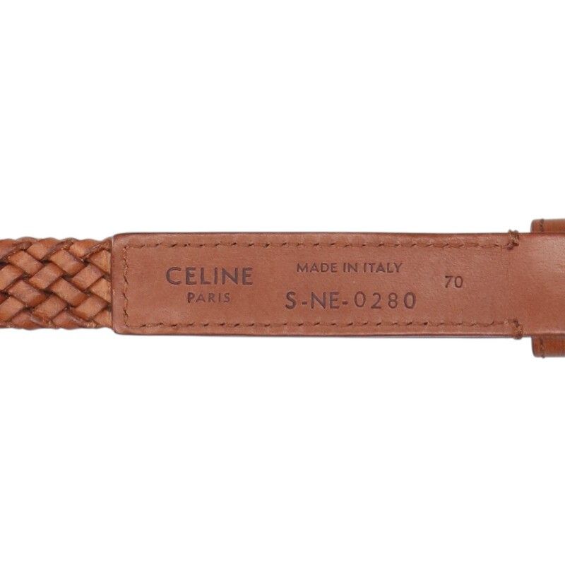 Celine Braided Mesh Leather Belt Men's 70 — view 4