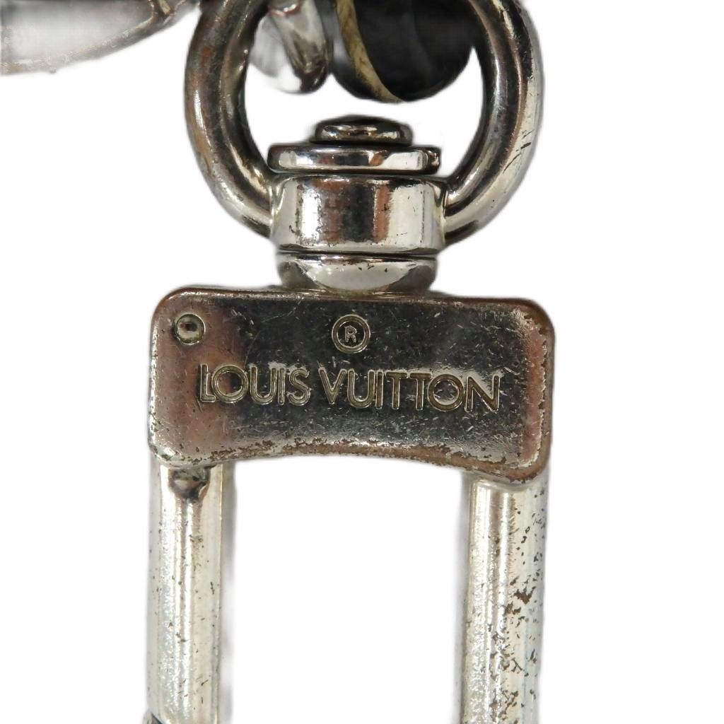 Louis Vuitton Key Holder Key-ring Charm Strap Leather Logo Black GY11 MQ — view 3