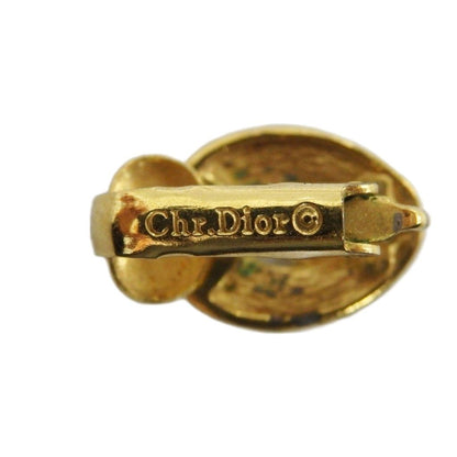 Dior Earrings Clip Type Rhinestone Log — view 4