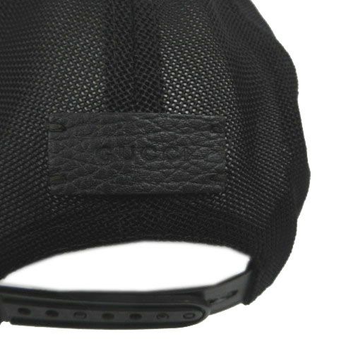 Gucci GG Pattern Nylon Mesh Cap Logo Cut Replacement Black Hat — view 6