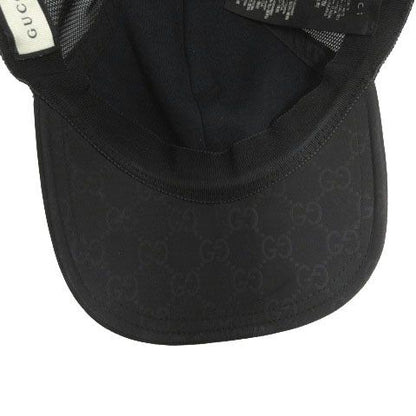 Gucci GG Pattern Nylon Mesh Cap Logo Cut Replacement Black Hat — view 8