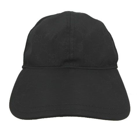 Gucci GG Pattern Nylon Mesh Cap Logo Cut Replacement Black Hat — view 2