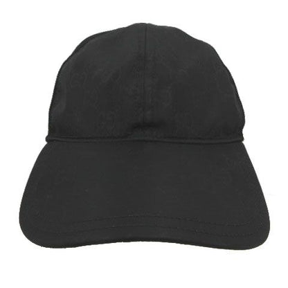 Gucci GG Pattern Nylon Mesh Cap Logo Cut Replacement Black Hat — view 2