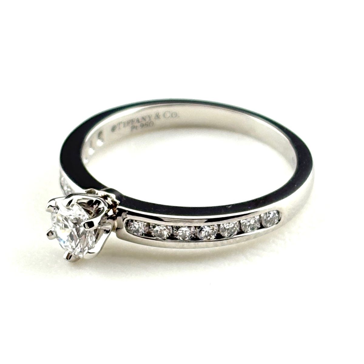 Tiffany & Co Half Circle Diamond Ring Platinum No 11 — view 4