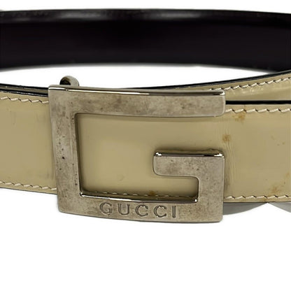 Gucci Belt Beige Silver Leather — view 3
