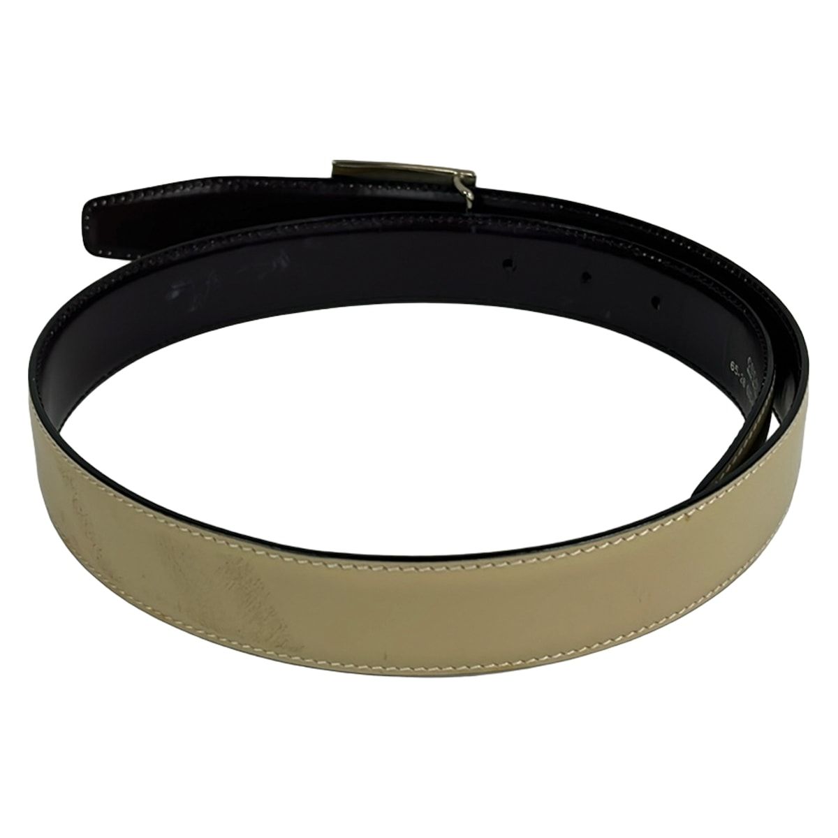 Gucci Belt Beige Silver Leather — view 2