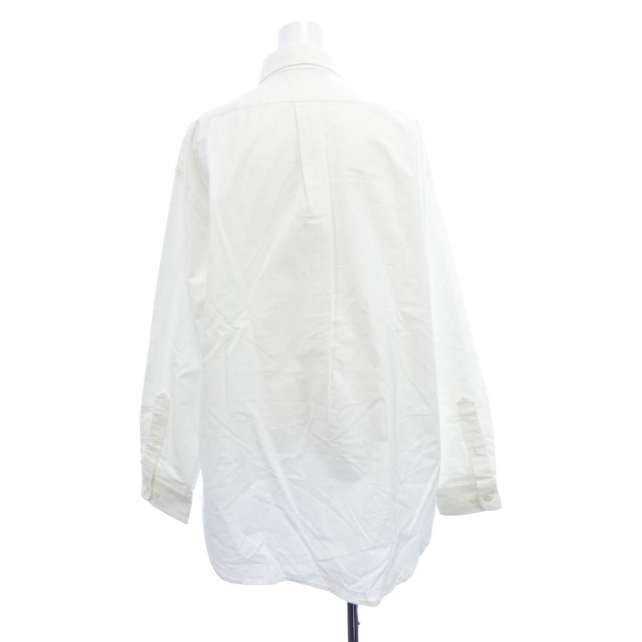 Prada Embroidered Oxford Cotton Shirt White — view 2