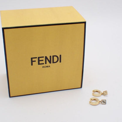 Fendi Forever Hoop Earrings Gold Color White