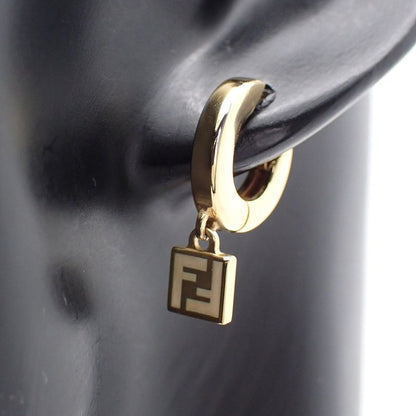 Fendi Forever Hoop Earrings Gold Color White