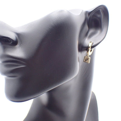 Fendi Forever Hoop Earrings Gold Color White