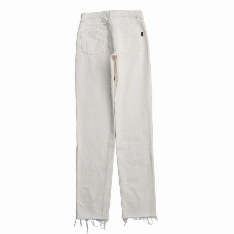 Saint Laurent Paris Denim Pants 24 Cut Off Distressed Tapered