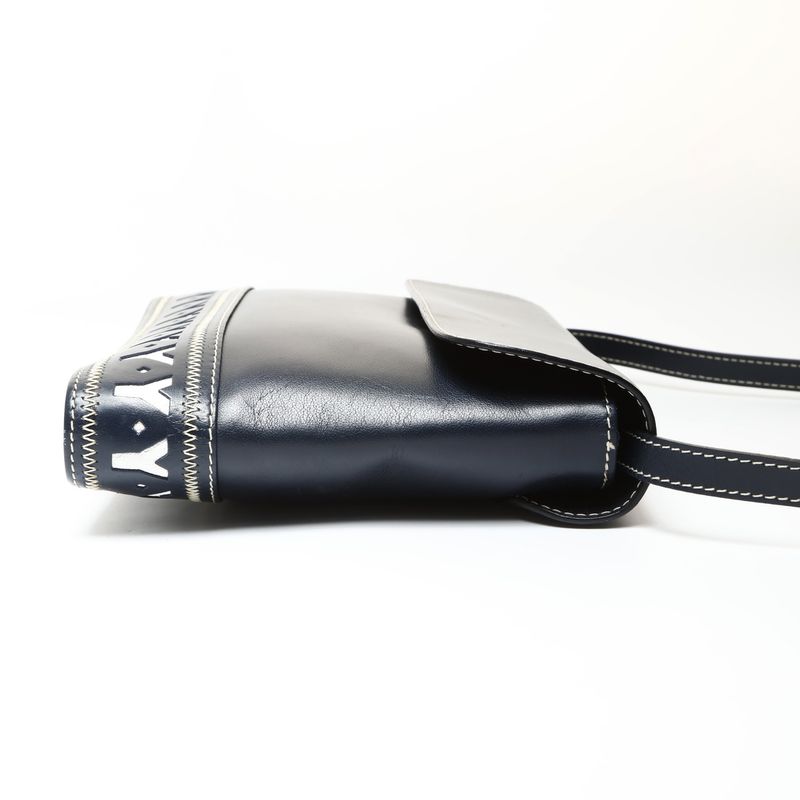 Saint Laurent Yves Shoulder Bag YSL Cut Logo Leather