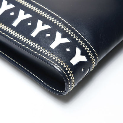 Saint Laurent Yves Shoulder Bag YSL Cut Logo Leather