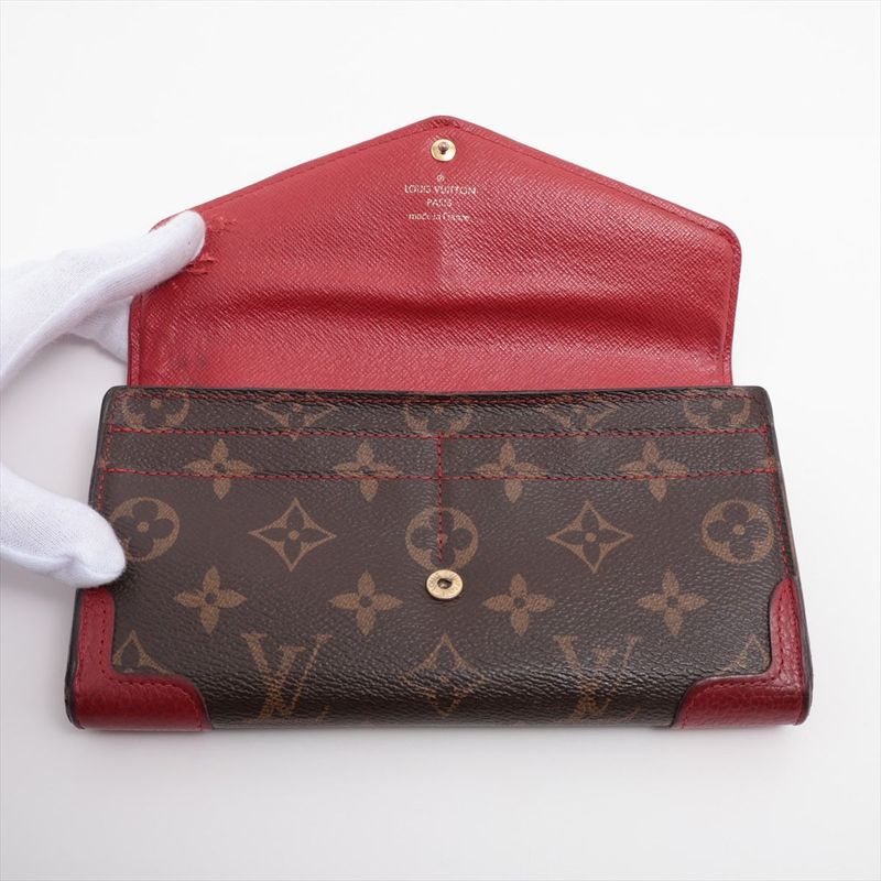 Louis Vuitton Monogram Portefeuille Sarah Retiro Wallet Brown Cerise