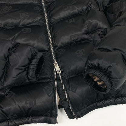 Dolce & Gabbana List Price & DG Logo Patted Satin Jacquard Down Jacket 40 Black