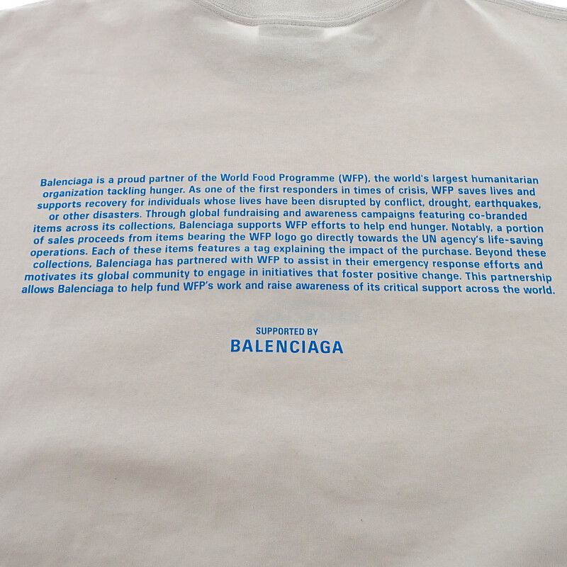Balenciaga Wfp Logo T-Shirt XS Short Sleeve Cotton Gray — view 5