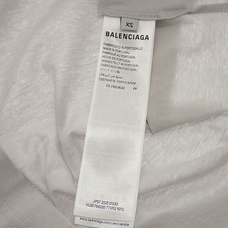 Balenciaga Wfp Logo T-Shirt XS Short Sleeve Cotton Gray — view 7
