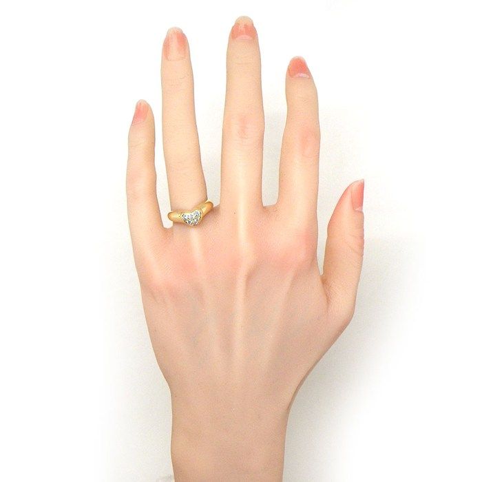 Tiffany & Co Ring Friendship Heart Motif Points Diamond 18K — view 5