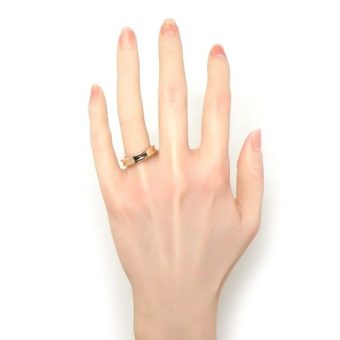 Bvlgari Ring B-zero One XS Band Logo 18K Pink Gold — view 5