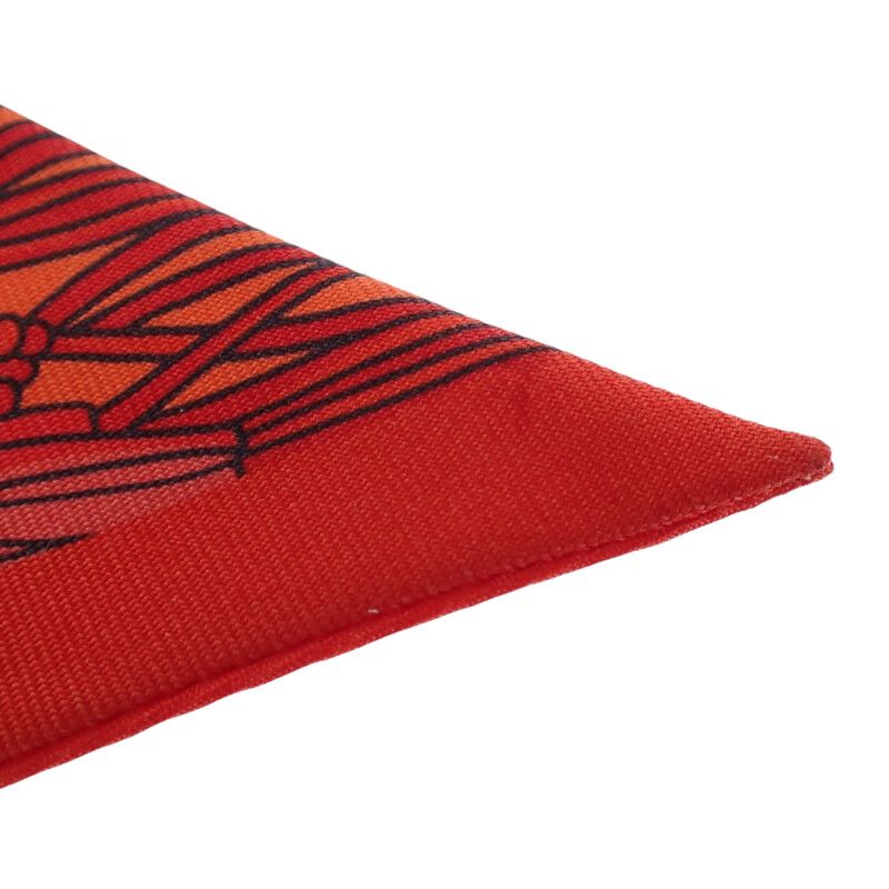 Hermes Selle de Dignitaire Dignitary's Saddle Scarf Silk Orange Red Horse — view 8