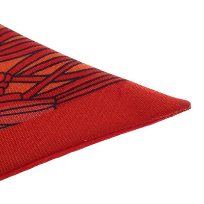 Hermes Selle de Dignitaire Dignitary's Saddle Scarf Silk Orange Red Horse — view 8