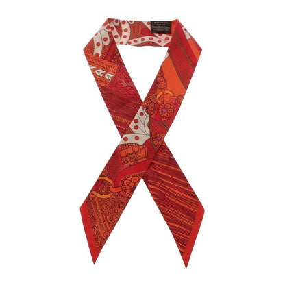 Hermes Selle de Dignitaire Dignitary's Saddle Scarf Silk Orange Red Horse — view 7