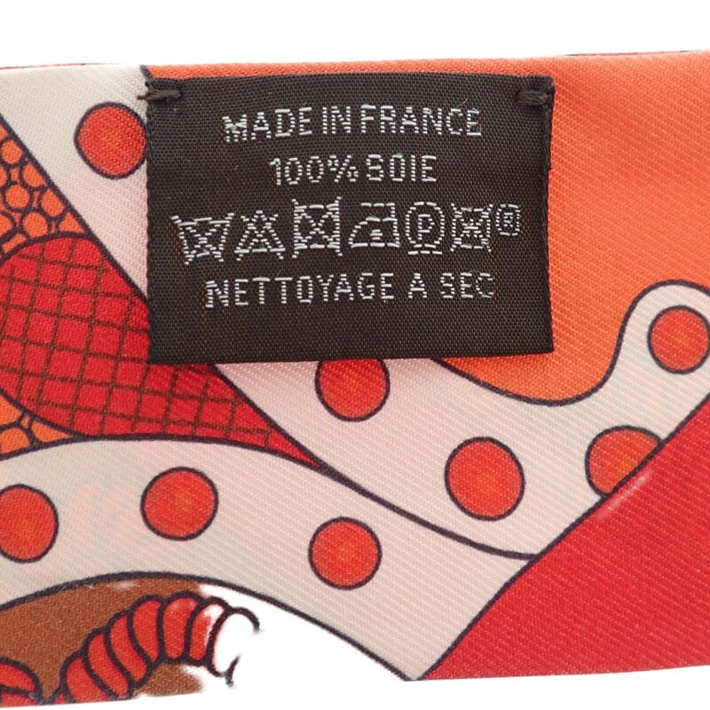 Hermes Selle de Dignitaire Dignitary's Saddle Scarf Silk Orange Red Horse — view 4