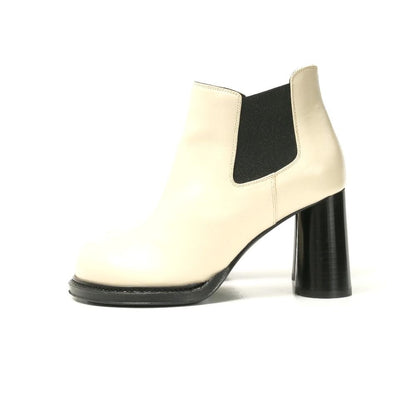 Bottega Veneta Boots Side Gore Chelsea High Heel Cream Black 36 — view 2