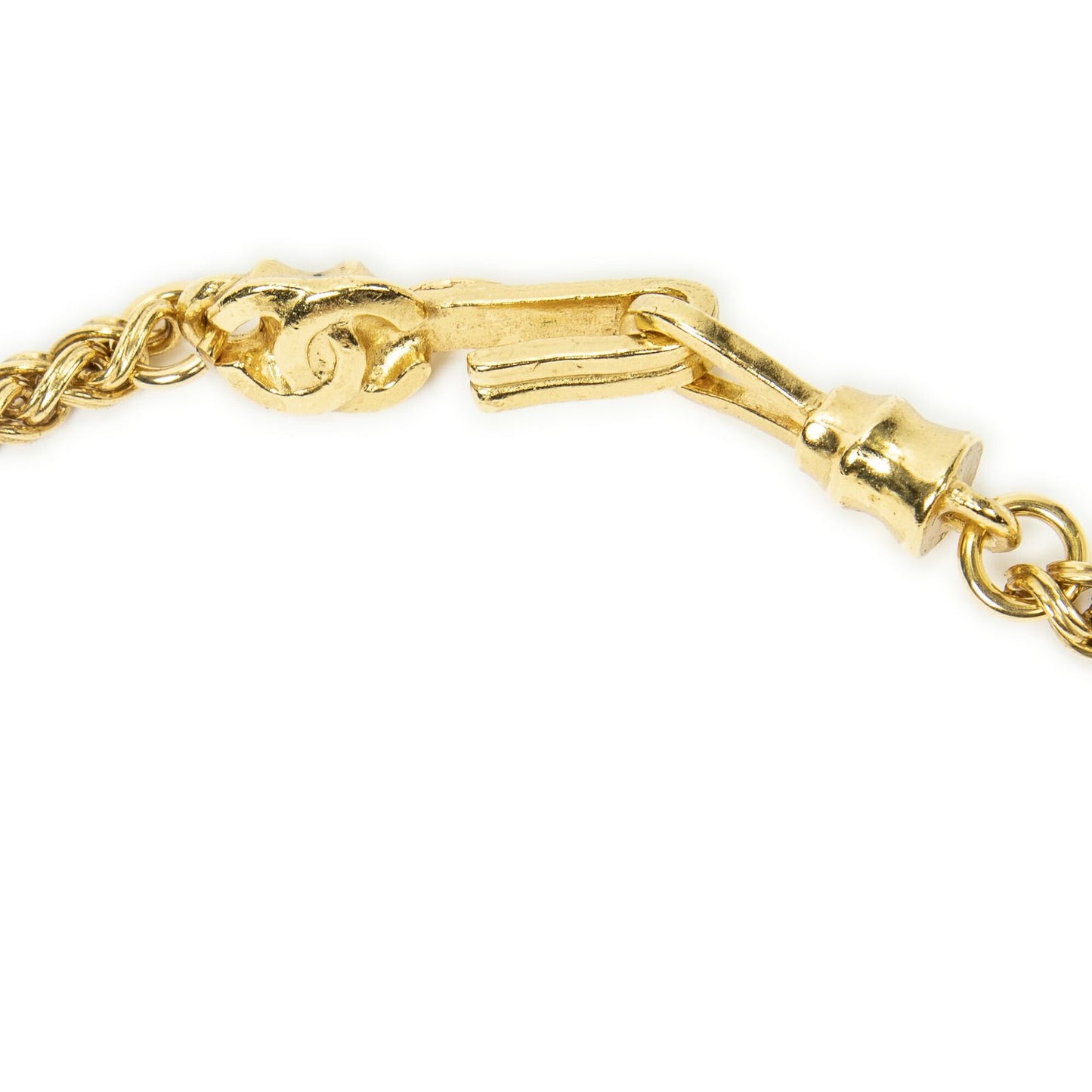 Chanel CC Logo Pendant Necklace Gold Plated — view 3