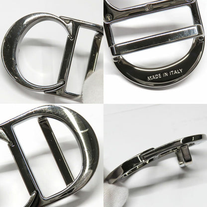 Dior CD Icon Logo Buckle Silver Metal External Belt Reversible Black — view 7