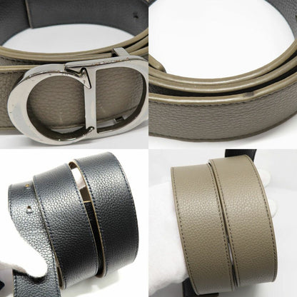 Dior CD Icon Logo Buckle Silver Metal Strap Reversible Black — view 8