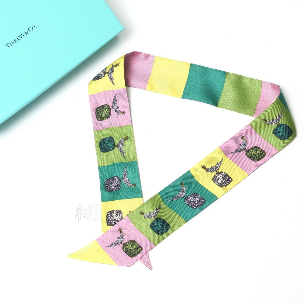 Tiffany & Co Bird on a Lock Ribbon Scarf All Silk — view 2