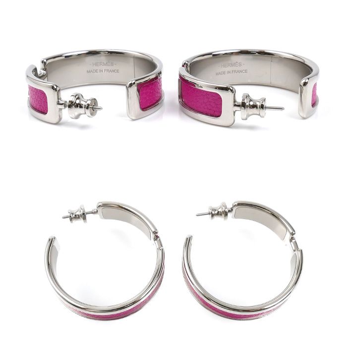 Hermes Leather Olympe Earrings — view 3