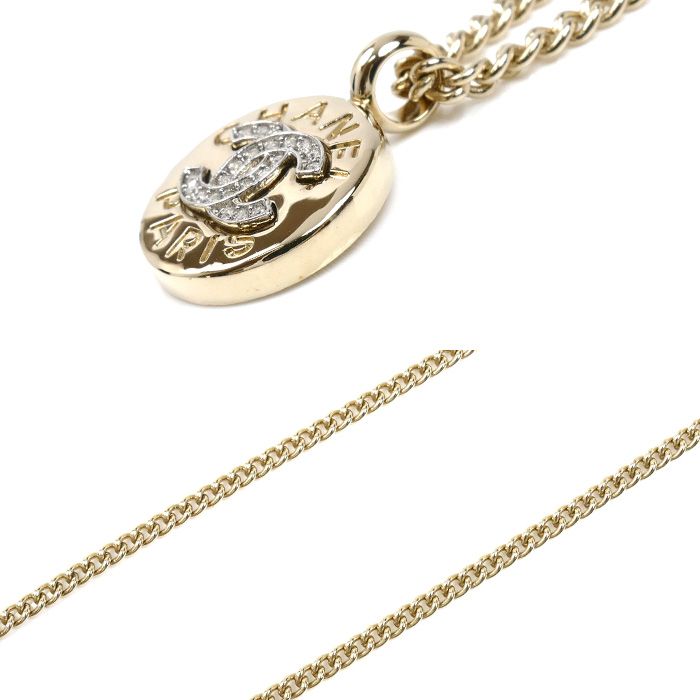 Chanel Rhinestone CC Logo Necklace — view 3