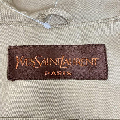 Saint Laurent Yves Coat Beige Long Sleeve Fur — view 3