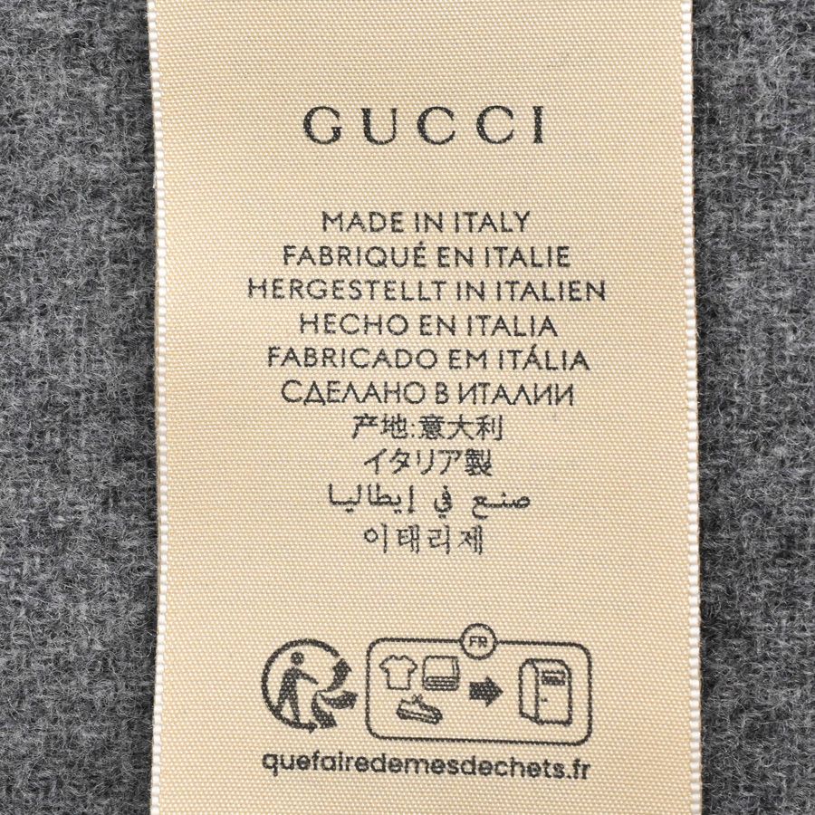 Gucci Scarf Wool Black Gray — view 5