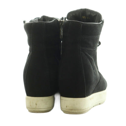 Prada Sport High-Top Sneakers Shoes Thick Sole Suede Black 35.5 — view 5