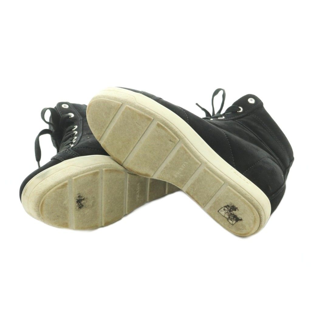 Prada Sport High-Top Sneakers Shoes Thick Sole Suede Black 35.5 — view 6